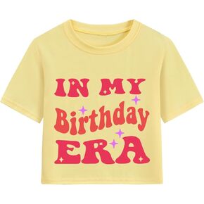 DDSOL Birthday Girl Shirt Tween Girls Birthday Crop Top Short Sleeve Tshirts for Teen Girl 6-14 Years