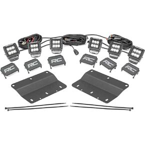 Rough Country Triple 2" Fog Light Kit for Ford Bronco 4WD (2021-2024) - (3) 2-in LED Cube Lights, Spot/Flood Beam