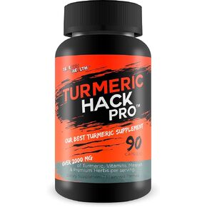 Turmeric Hack Pro - أفضل الكركمين الكركمي الكركمي للغاية مع الفلفل الأسود والقرفة والزنجبيل والبرببير والمزيد! قوة إضافية الكركم والقرفة اختراق الكركم الكركم ملحق الكركم