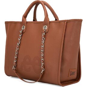 x Lee Large Shoulder Tote Bag for Women Vegan Leather Top-Handle Bag