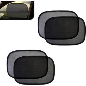 Car Window Shades for Baby, Double Layer Design Side Window Glass Transparent Isolation Mesh Screen, Sun Protection and Sun Shade Blocker, Glare Shield Protection,Mesh Car Window Shade (4 Pack)