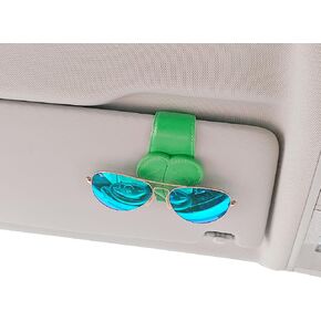 Cute Sunglasses Holders,Faux Leather Sunglasses Hanger Organizers Clip and Ticket Card Clip Accessories for Car Visor (Style X) in Kuwait