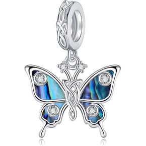 Breast Cancer/Cross/Butterfly Charms 925 Sterling Silver Charm for Bracelets Awareness Religious Animal Jewelry Mothers Gifts for Women Mom Grandma