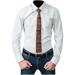 Men's Loki TVA Variant Brown Tie – Slim Woven Silk Neck Tie for Office, Formal Suits & Cosplay | Brown Strip Tie for Men