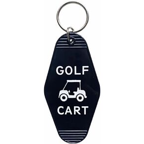 Golf Cart Keychain Plastic Retro Motel Golf Cart Key Chain for Women Men