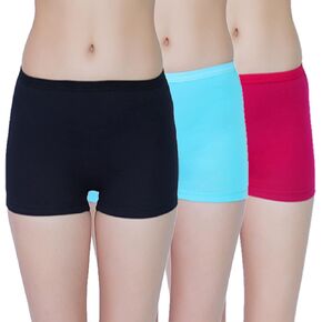Pack of 3 Women’s Mid Rise Short Panty, Cotton Fabric, Breathable & Soft Boyshorts Short Panties for Girls