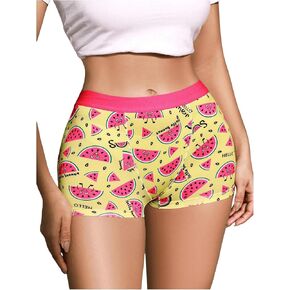 SHENHE Women's Boyshorts Underwear Mid Rise Full Coverage Cute Patterned Boxer Brief
