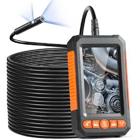 VEVOR Borescope Triple Lens Endoscope Camera with Light, 4.5" Screen 1080P Inspection Camera with 10 LED Light, IP67 Waterproof Drain Snake Camera for Auto, Plumbing(16.5FT Cable, 32GB Card) in Kuwait