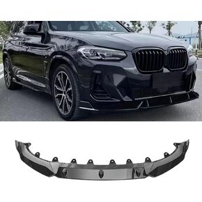 Front Lip Compatible with BMW IX3 X3 G01 X4 G02 20d 30i 30d M40i M40d 2022-2024 Air Dam Front Bumper Lip Spoiler Body Kit Splitter Lower Chin Protector, 3PCS/Set Glossy Black