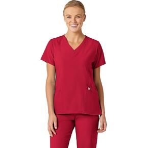 Wonderwink W123 Women's Women's V-Neck Scrub Top-Red ، 1x