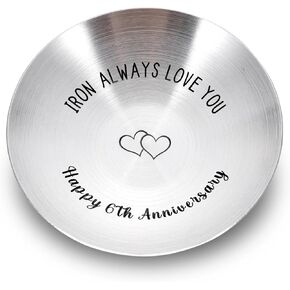 6th Anniversary Iron Gifts for Men Women Anniversary Steel Gifts for Him Her Ring Holder 6 Years Wedding Anniversary for Husband Wife Boyfriend Girlfriend Valentines Christmas Birthday for Women Men