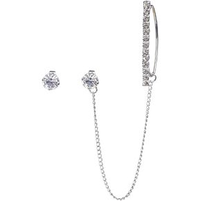 KERCISBEAUTY RINETONES BEADS STUD EAR CUFF WRAP ARCRINGS CARTLAGE LONG BUNK JELLERRY for Women Ear Cuffs Railber
