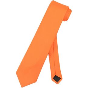 Vesuvio Napoli Necktie صلبة إضافية طويلة اللون البرتقالي