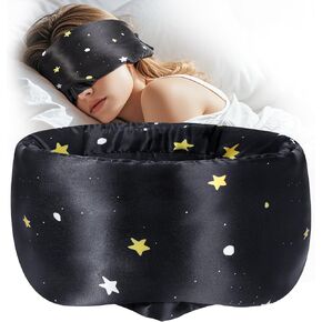 MUSICOZY Silk Sleep Mask for Women Men, Ultra-Soft Mulberry Silk Eye Mask with Adjustable Velcro Strap, Breathable Sleep Mask for Total Darkness, Perfect for Travel, Naps & Nighttime Rest