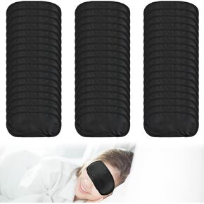 100 Pcs Eye Mask Blindfold for Party Game, Disposable Soft Eye Cover Sleep Eye Masks with Nose Pad and Elastic Strap, Sleep Mask Eye Shade for Women Men Travel Nap (Black)