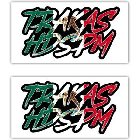 [7.5"x3.75", 2pcs] TRAKAS HDSPM Sticker trakas hdspm calcomanía Mexico Mexican Flag Adult Humor Joke Funny Bumper Sticker Gen Z Meme Car Vinyl Decal for Window Cars Trucks