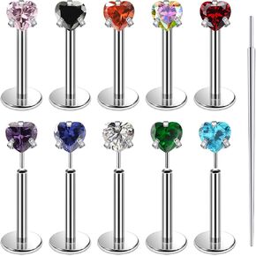 20G 18G 16G Titanium بلا خيوط الأوجه الخلفية المسطحة الأقطاب أنف رنين الأزرار tragus labret medusa piercing المجوهرات G23 Monroe Lip Ring Snake Bite Helix Conch Cartilage أقراط ثقب المجوهرات