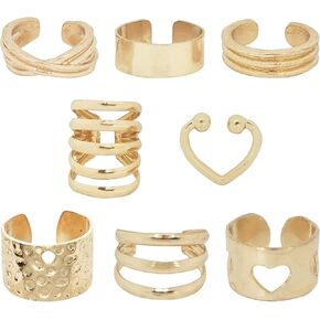 Gold Ear Cuff Earrings For Women Non Piercing Fake Earrings Sets Adjustable Clip On Wrap Earrings