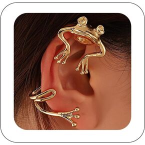 1PCS Punk Big Frog Ear Cuffs Earrings Cute Animal Frog Shaped Earrings Retro Gothic Climber Earrings No Piercing Ear Cartilage Wrap Cuff Earrings for Teen Girls Earrings Jewelry for Women
