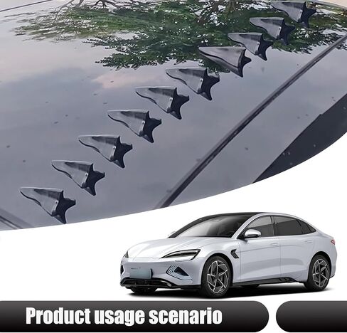 10 PCS Car Air Vortex Generator, Car Exterior Decoration Accessories Sticker, Car Spoiler Diffuser Shark Fin Kit, Universal for Most Cars (Black) in Saudi Arabia