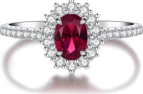 Women's 925 Sterling Silver Ruby/Padparadscha Sapphire Ring, Fashion Promise Anniversary Propose Wedding Ring with Simulated Gemstones for Women in Saudi Arabia