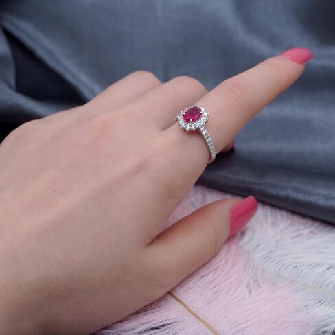Women's 925 Sterling Silver Ruby/Padparadscha Sapphire Ring, Fashion Promise Anniversary Propose Wedding Ring with Simulated Gemstones for Women in Saudi Arabia