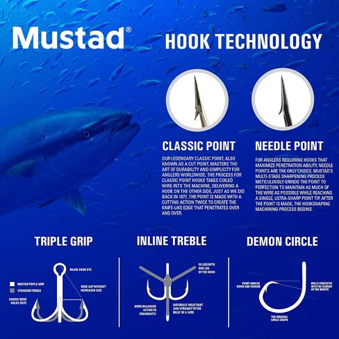 Mustad Ringed Demon Offset Circle 4X Strong - Black Nickel-Size 8/0 - Pack of 6 in Saudi Arabia