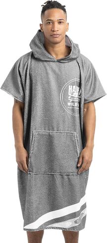 Unisex Changing Robe - Mens/Ladies Wearable Towel - Adult Hooded Surf Poncho for Men/Women Beach Pool Swimming - One Size Cover Ups Hoodie - Hawaii Design in Saudi Arabia
