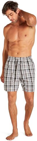 TAHARI Woven Pajama Shorts for Men – Lightweight Poplin Cotton Sleepwear with Drawstrings and Pockets in Saudi Arabia