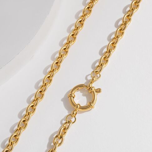 Paperclip Necklace Herringbone Necklace for Women Gold Necklace 18k Gold Plated Necklaces for Women Trendy Dainty Jewelry Gifts in Saudi Arabia
