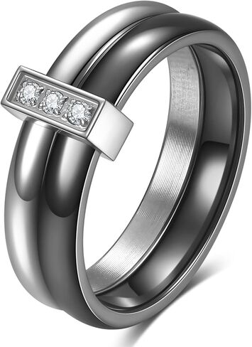 VQYSKO Dual Stacking Rings for Women,18K Gold Plated Cubic Zirconia Gold Eternity Band for Women,Thumb Ring fo Women Men Teen Girls,Size 6-10 in Kuwait