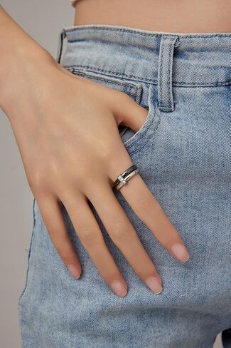 VQYSKO Dual Stacking Rings for Women,18K Gold Plated Cubic Zirconia Gold Eternity Band for Women,Thumb Ring fo Women Men Teen Girls,Size 6-10 in Kuwait