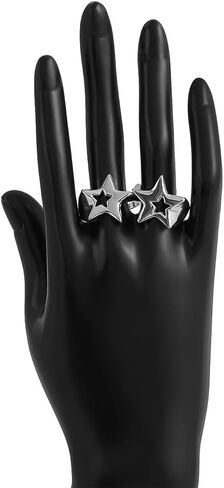 2pcs chunky y2k star reings open reings for women fashion fashion arviol tarlow stars intage knuckle ring in Kuwait