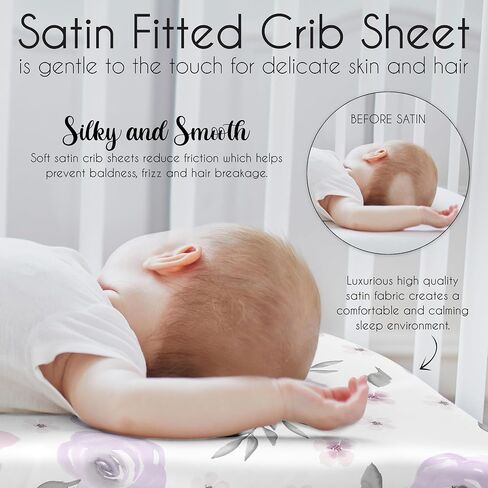 Sweet Jojo Designs Blush Pink Grey Boho Floral Girl Baby Satin Fitted Crib Sheet Infant Newborn Nursery Toddler Bed Room Standard Mattress Bohemian Farmhouse Shabby Chic Watercolor Flower Gray White in Saudi Arabia