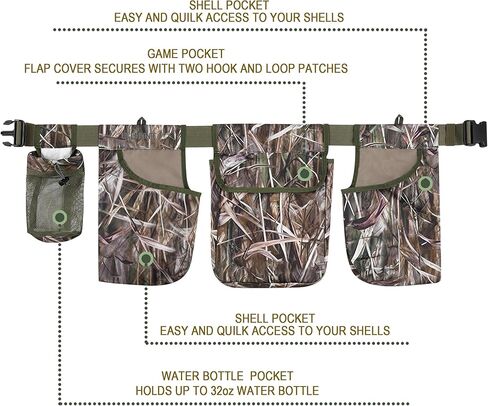 skiguard Dove Hunting Belt, Adjustable Dove Belt with Shell Bags, Breathable Dove Belt Game Bag with Water Bottle Carrier, Field and Game Belt, Shooting Belt, Dove Hunting Gear, Hunting Accessories in Kuwait