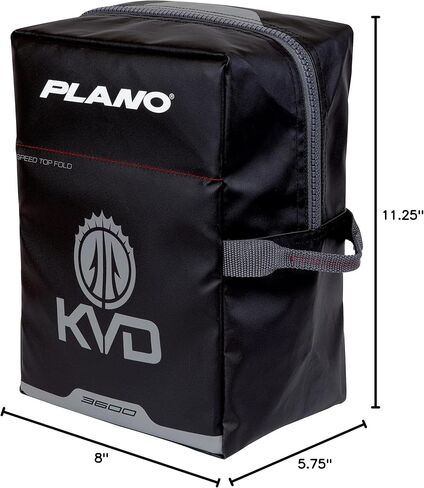 Plano KVD Wormfile Signature Series 3600 Speedbag، قماش أسود مطلي بمادة TPE مع تصميم داخلي ولمسات حمراء، حقيبة صيد ناعمة ممتازة، تخزين أدوات الطعوم والسحر in Saudi Arabia