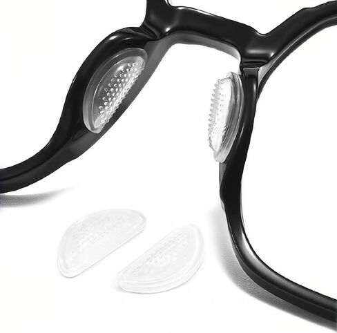 Eyeglass Nose Pads, Silicone Nose Pads for Glasses, Anti-Slip Heighten Air Chamber Glasses Grips for Eyeglasses and Sunglasses, with Sticky Backing (12 Pairs, Clear) in Kuwait