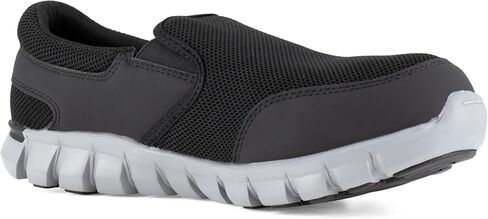 Reebok Work Men's Rb4037 Sublite Cushion Work Safety Athletic Slip-on Alloy Toe Shoe Black in Saudi Arabia