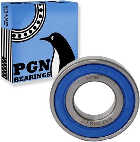PGN (10 Pack) R12-2RS Bearing - Lubricated Chrome Steel Sealed Ball Bearing - 3/4"x1-5/8"x7/16" Bearings with Rubber Seal & High RPM Support in Saudi Arabia