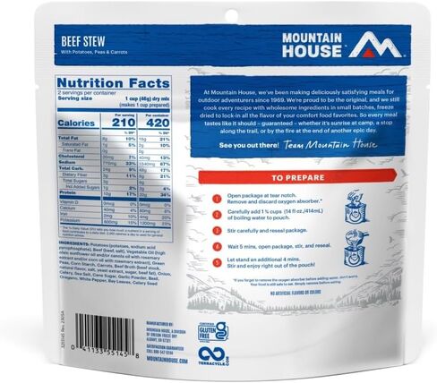 Mountain House Beef Stew | Freeze Dried Backpacking & Camping Food | 2 Servings | Gluten-Free in Saudi Arabia