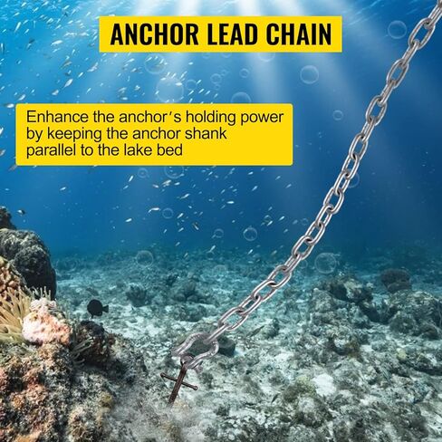 سلسلة مرساة VEVOR، سلسلة مرساة من الفولاذ المقاوم للصدأ 6 × 5/16 بوصة، سلسلة مرساة 316، سلسلة مرساة للقارب مع تكبل مجلفن 3/8 بوصة وسلسلة مرساة ممتدة 4 بوصة، تعمل مع مرساة مختلفة، سلاسل مرساة للقوارب in Kuwait