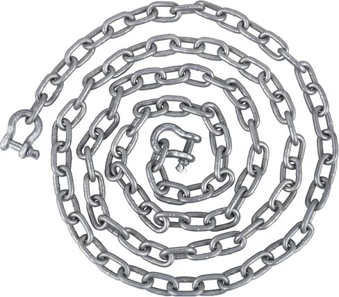 سلسلة مرساة VEVOR، سلسلة مرساة من الفولاذ المقاوم للصدأ 6 × 5/16 بوصة، سلسلة مرساة 316، سلسلة مرساة للقارب مع تكبل مجلفن 3/8 بوصة وسلسلة مرساة ممتدة 4 بوصة، تعمل مع مرساة مختلفة، سلاسل مرساة للقوارب in Kuwait