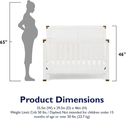Baby Relax Miles 2-in-1 Convertible Crib, Graphite Blue in Kuwait