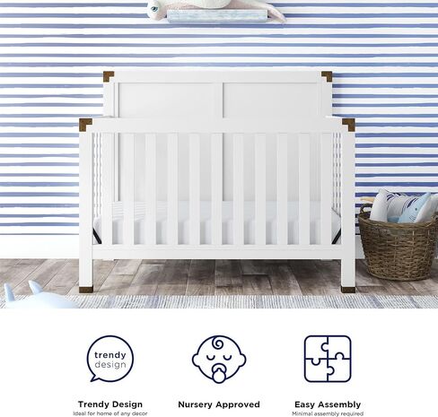 Baby Relax Miles 2-in-1 Convertible Crib, Graphite Blue in Kuwait