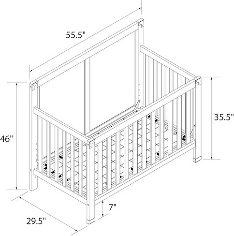Baby Relax Miles 2-in-1 Convertible Crib, Graphite Blue in Kuwait