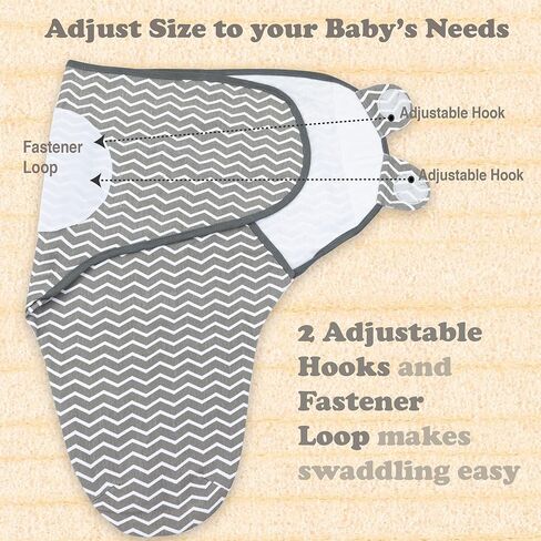 Baby Swaddle Blanket Boy Girl, 3 Pack Large Size Newborn Swaddles for 3-6 Month, Infant Adjustable Swaddling Sleep Sack, Grey in Kuwait