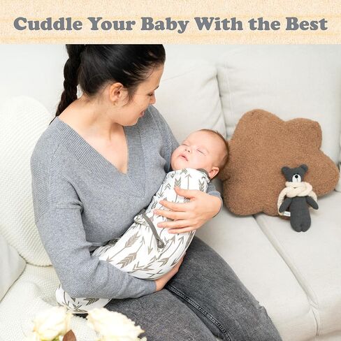 Baby Swaddle Blanket Boy Girl, 3 Pack Large Size Newborn Swaddles for 3-6 Month, Infant Adjustable Swaddling Sleep Sack, Grey in Kuwait