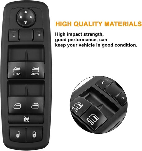 Front Left Driver Side Master Power Control Window Switch for Dodge Ram 1500 2500 3500 Truck Quad Mega Crew Cab 2009 2010 2011 2012 Replace 4602863AD 4602863AB 4602863AC 901-473 (3 Pins + 9 Pins) in Saudi Arabia