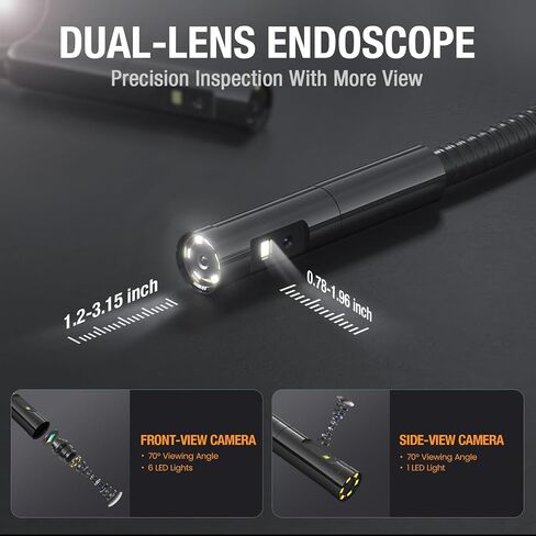 كاميرا فحص عدسة مزدوجة من تيسالونج مع شاشة LCD 4.5 بوصة، كاميرا Endoscope مع كابل مقاوم للماء بطول 5 أقدام ، بوريسكوب مع 6 مصابيح LED ، كاميرا ثعبان مع مصباح LED ، 32 جيجابايت، التوصيل والتشغيل in Saudi Arabia