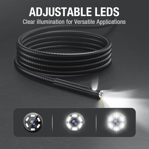 كاميرا فحص عدسة مزدوجة من تيسالونج مع شاشة LCD 4.5 بوصة، كاميرا Endoscope مع كابل مقاوم للماء بطول 5 أقدام ، بوريسكوب مع 6 مصابيح LED ، كاميرا ثعبان مع مصباح LED ، 32 جيجابايت، التوصيل والتشغيل in Saudi Arabia